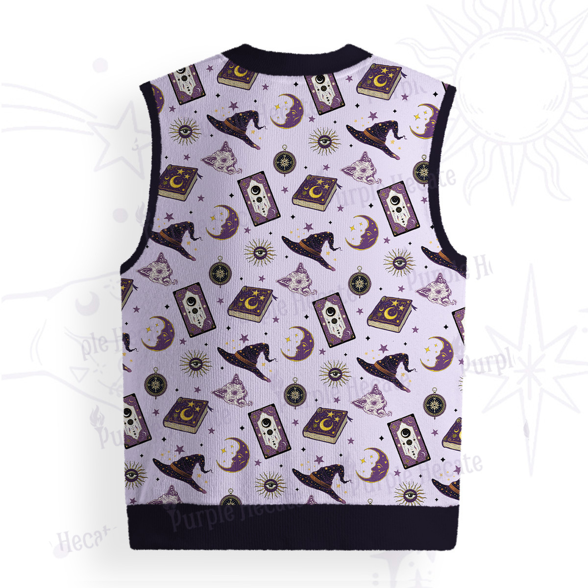 Purplehecate Midnight Witch Tarot Ugly Sweater Vest