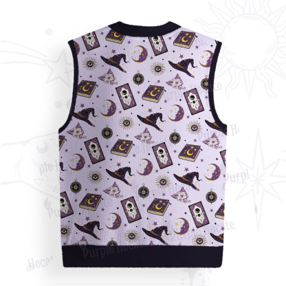 Purplehecate Midnight Witch Tarot Ugly Sweater Vest