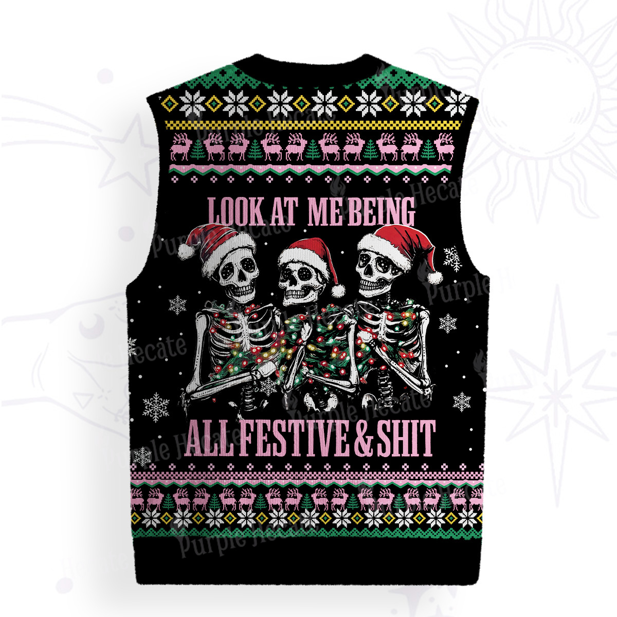 Purplehecate Look At Me Being All Festive And Shit Ugly Sweater Vest