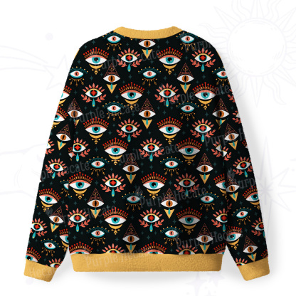 [Copy]Purplehecate Witchy Neon Naughty Cat Fuzzy Ugly Christmas Sweatshirt