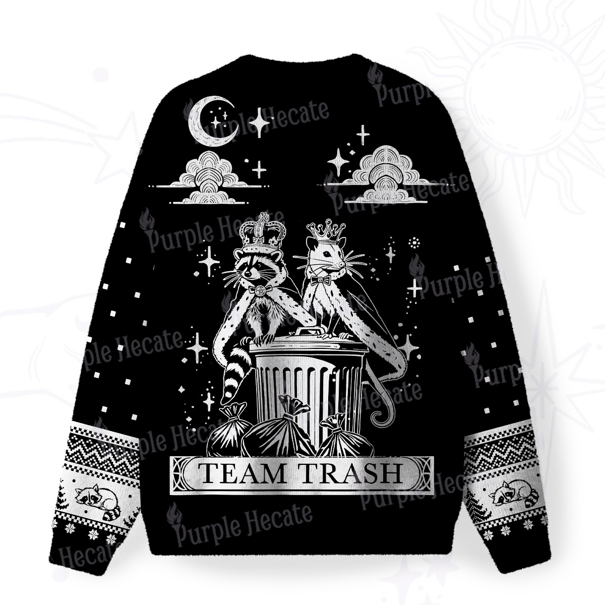 Purplehecate The Team Trash Kingdom Fuzzy Ugly Christmas Sweatshirt