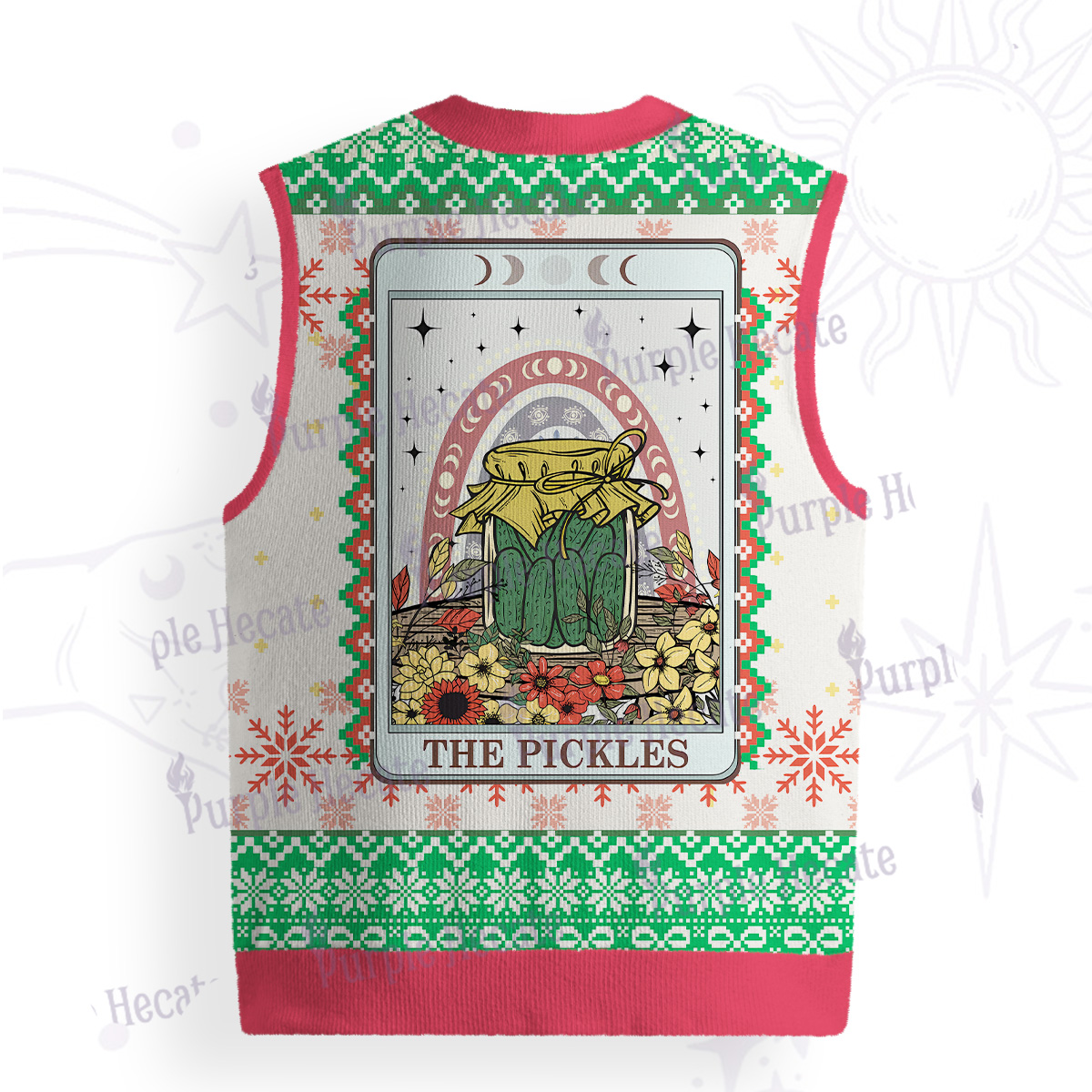 Purplehecate Funny Never Enough Pickles Ugly Sweater Vest