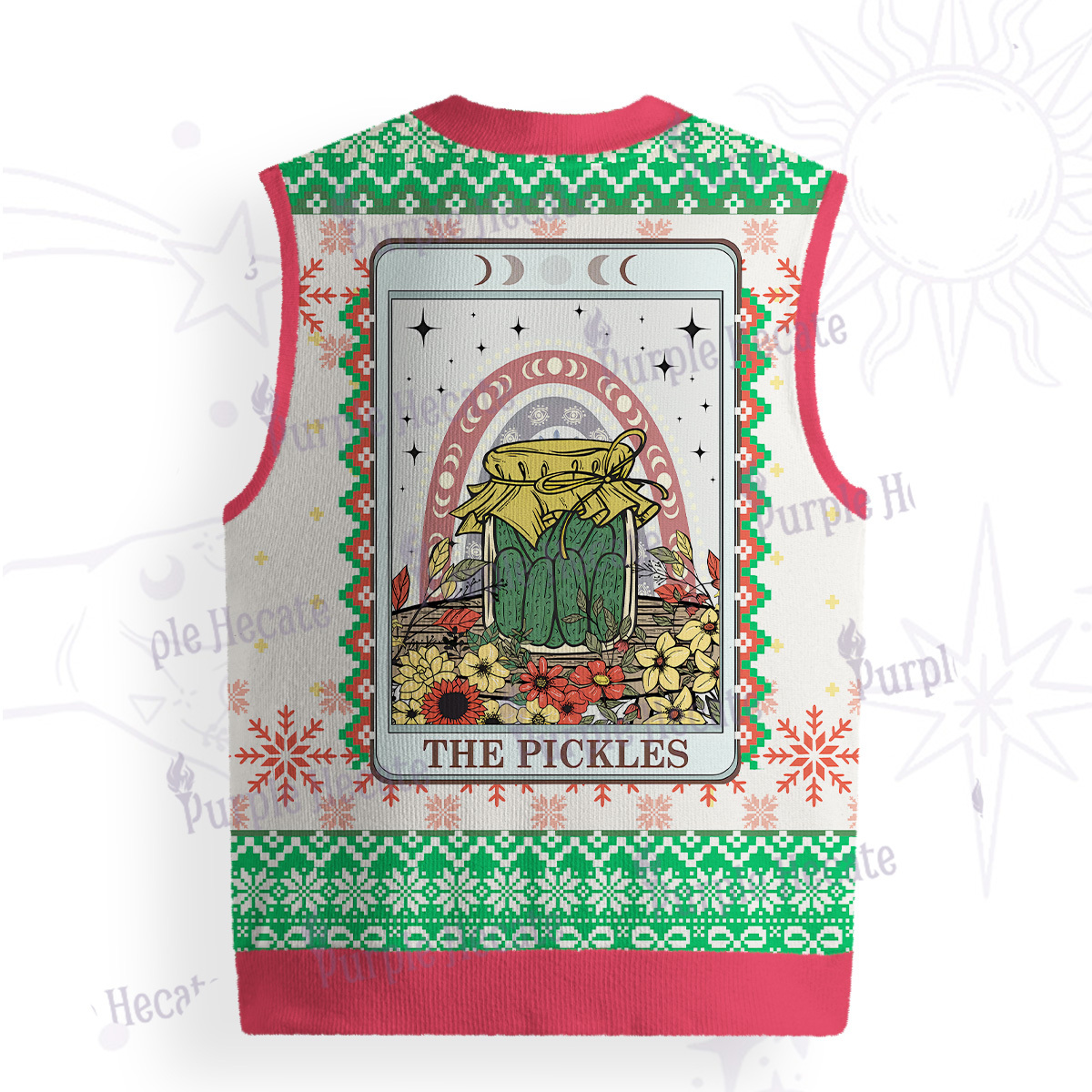 Purplehecate Funny Never Enough Pickles Ugly Sweater Vest