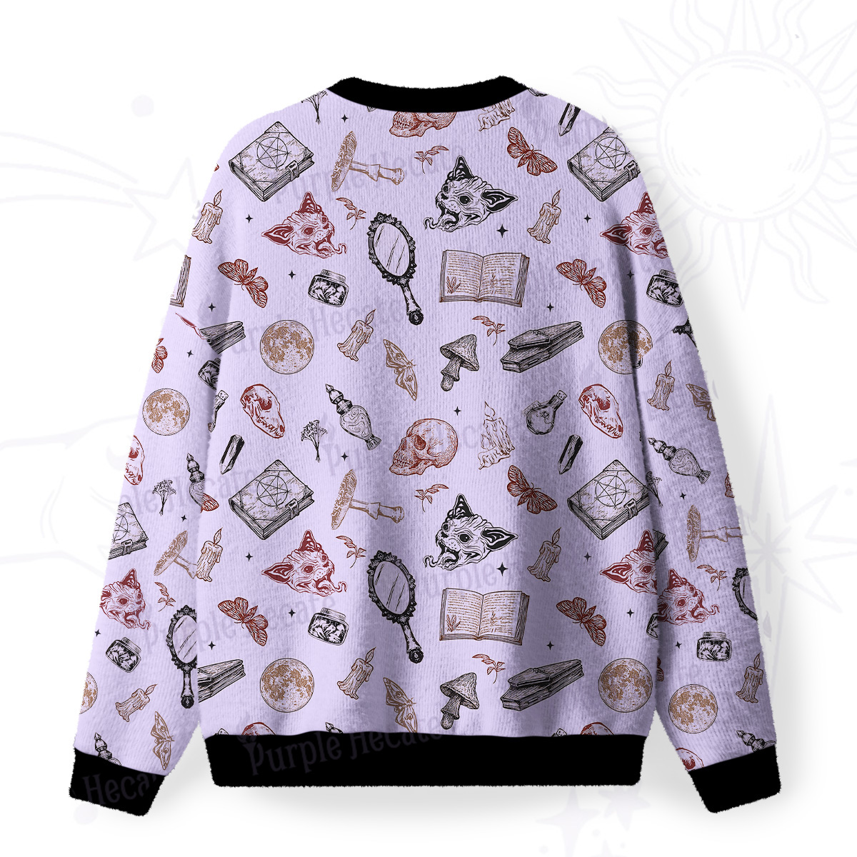 Purplehecate Witchcraft Study Fuzzy Ugly Christmas Sweatshirt