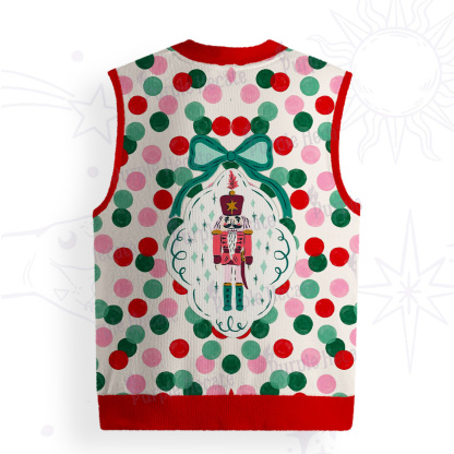 Purplehecate Candy Dot Nutcracker Christmas Ugly Sweater Vest