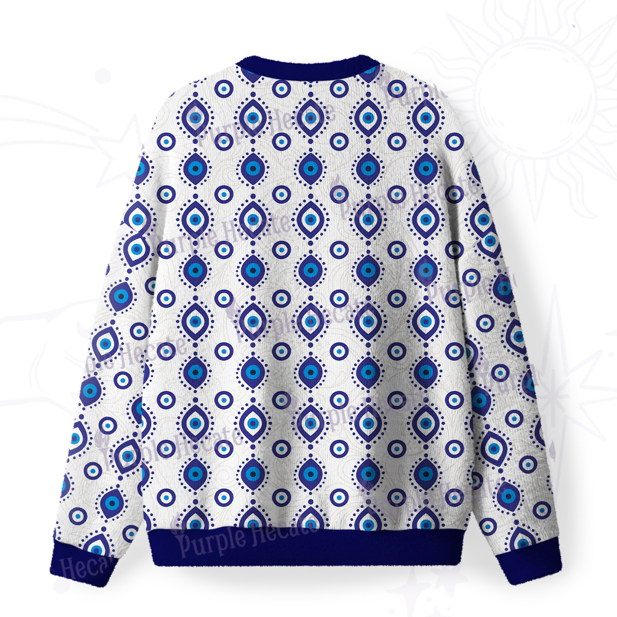 Purplehecate Evil Eye Protection Fuzzy Ugly Christmas Sweatshirt