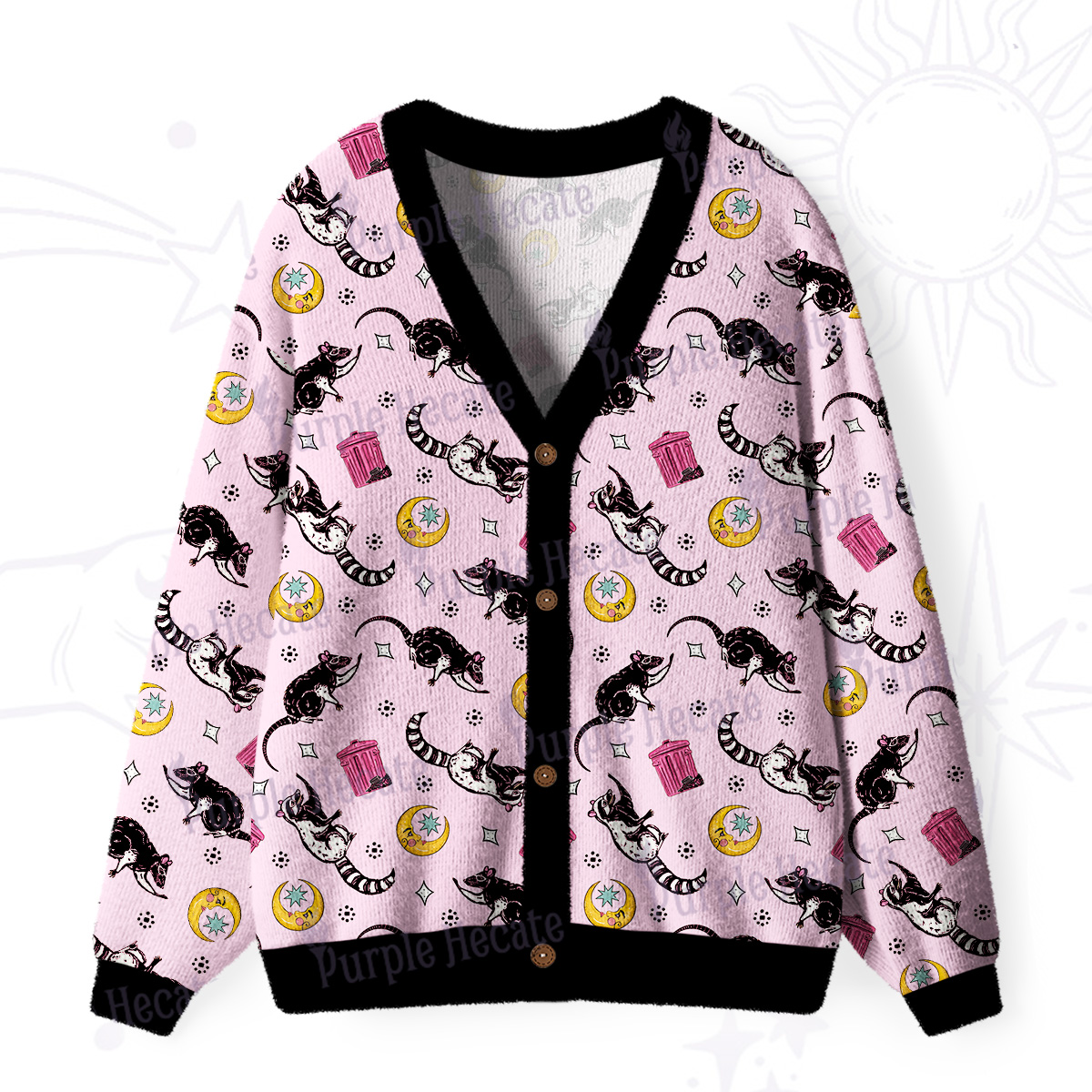 Purplehecate Midnight Team Trash Ugly Cardigan Sweaters