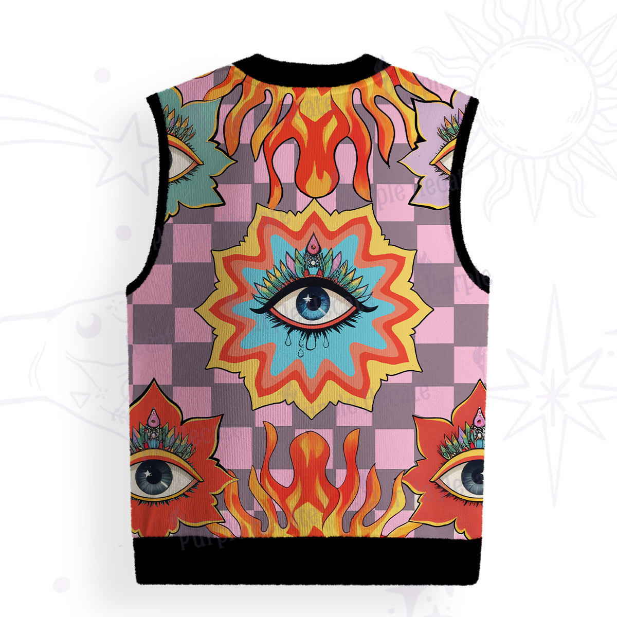 Purplehecate Awakening Flame Ugly Sweater Vest