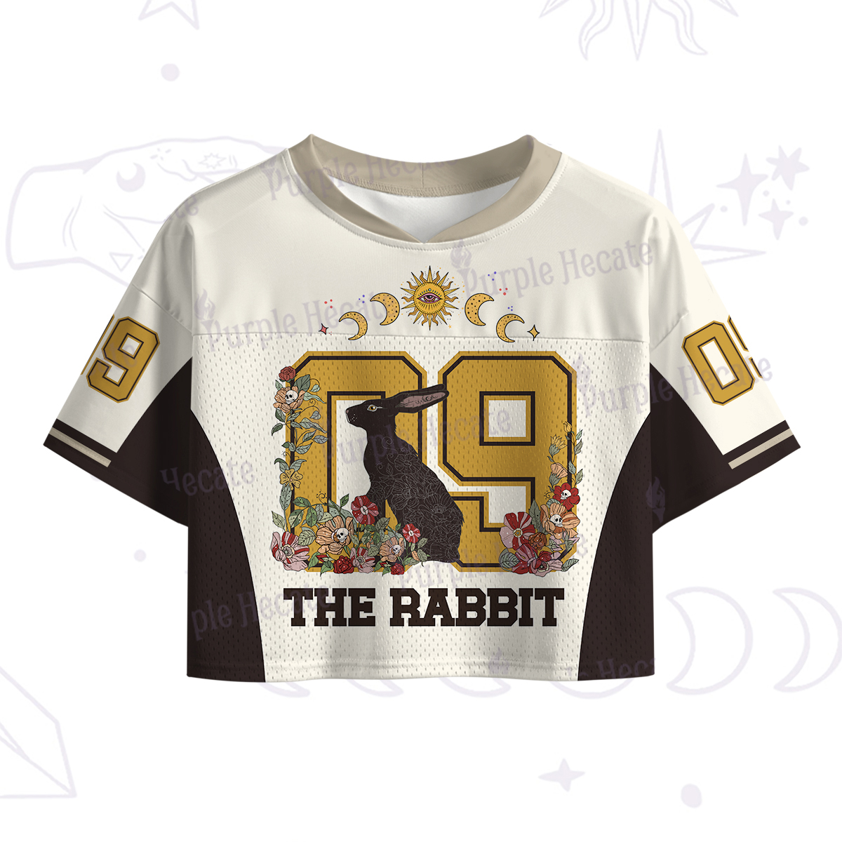 Purplehecate The Black Cat Crop Sports Jersey