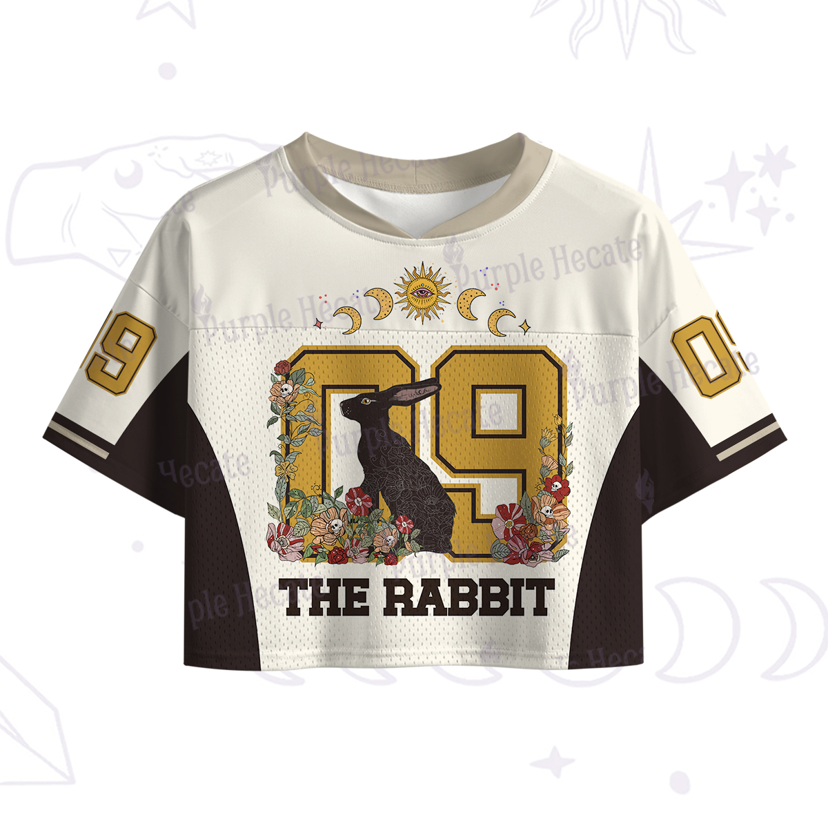 Purplehecate The Black Cat Crop Sports Jersey