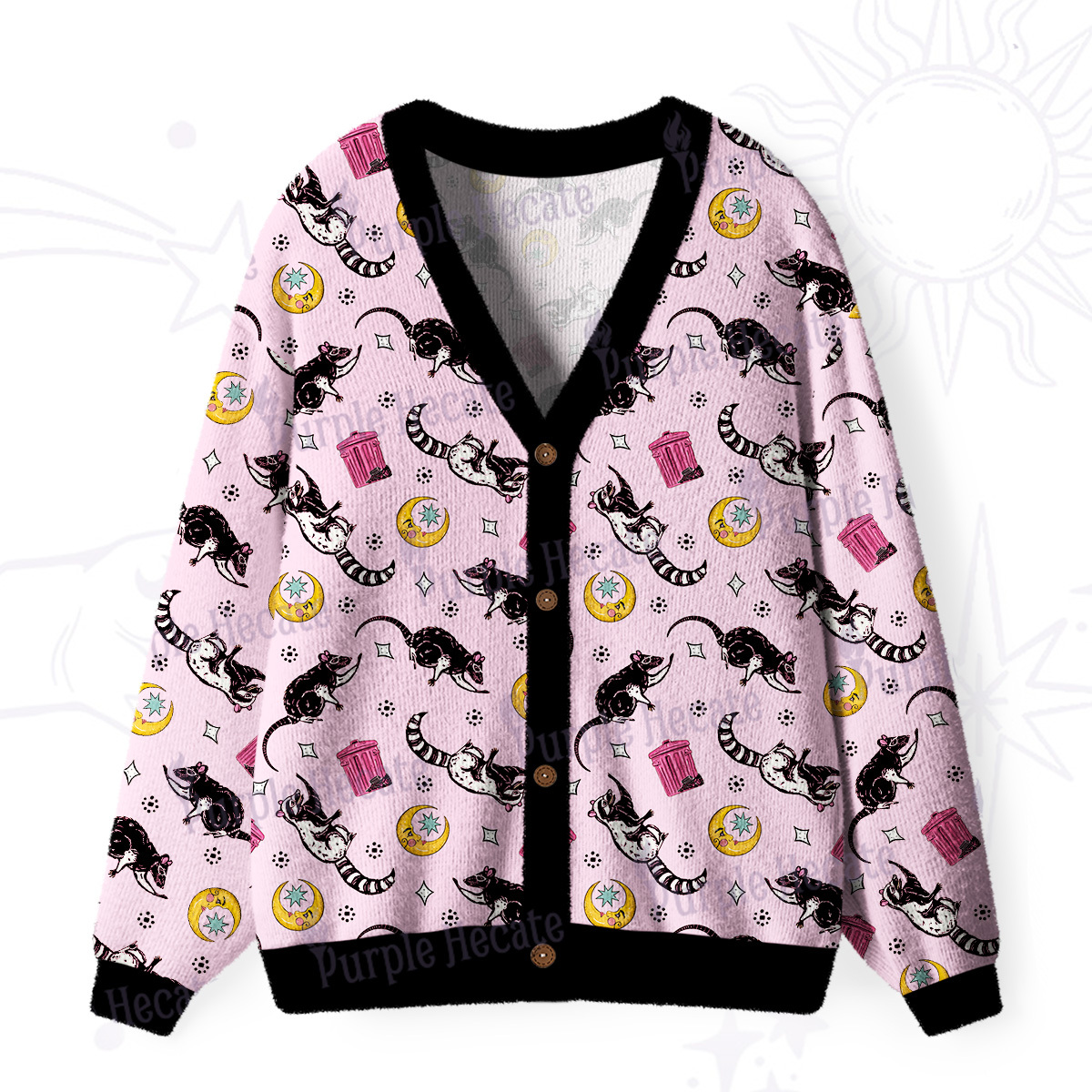 Purplehecate Midnight Team Trash Ugly Cardigan Sweaters