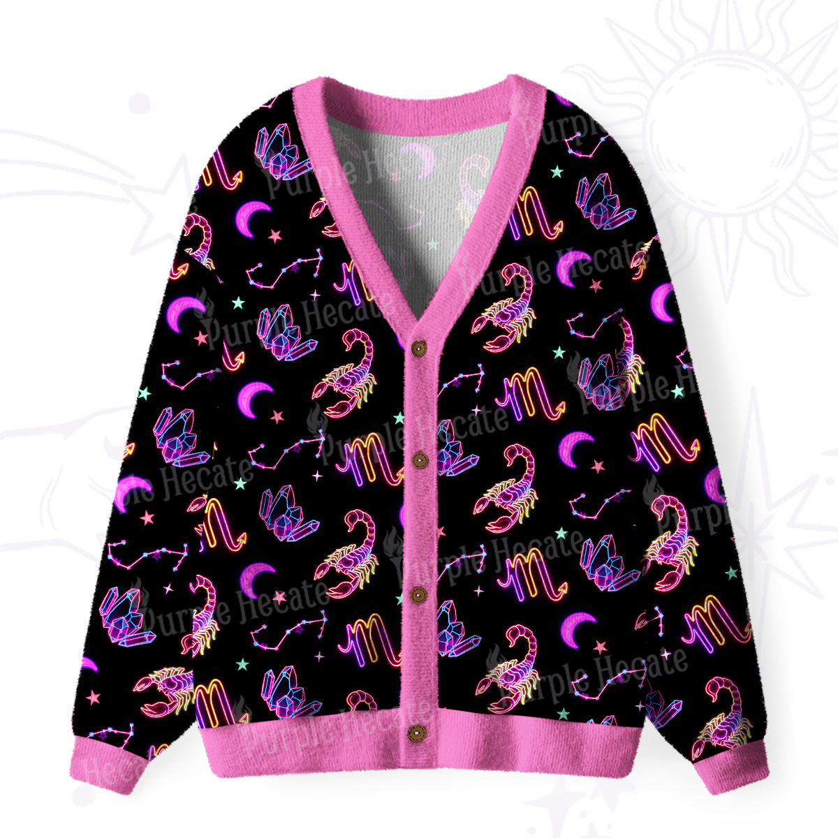 [Copy]Purplehecate Scorpio Spirit Zodiac Ugly Cardigan Sweaters