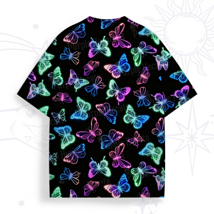 Purplehecate Neon Butterful All Over Print T-Shirt