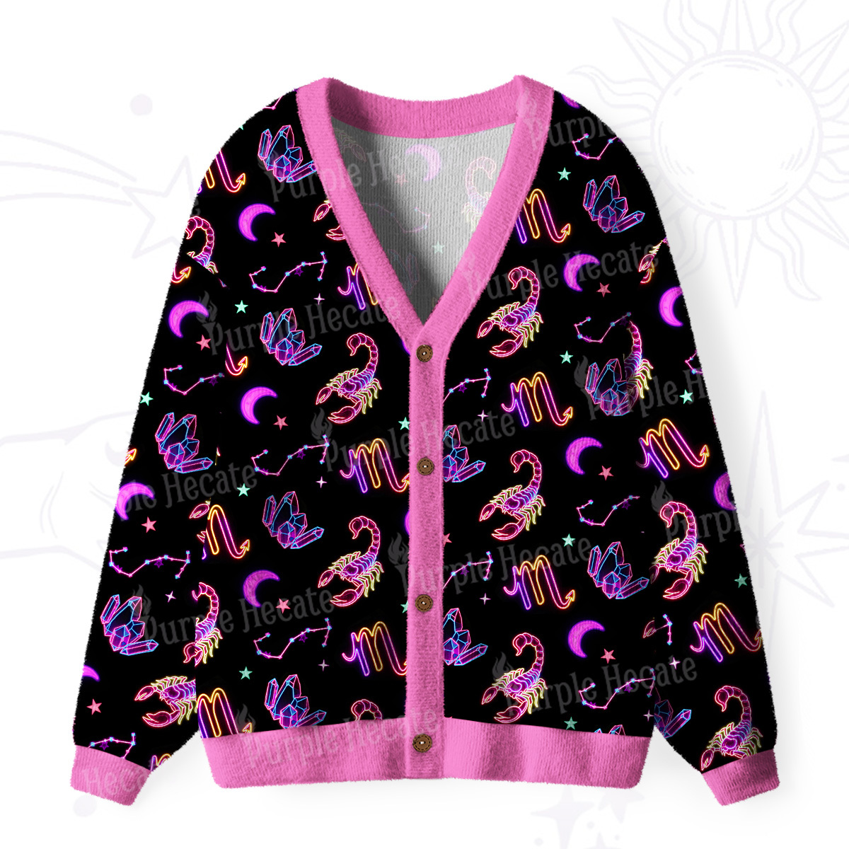 [Copy]Purplehecate Scorpio Spirit Zodiac Ugly Cardigan Sweaters