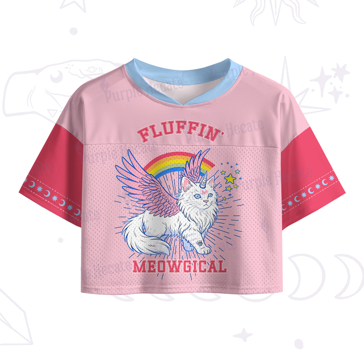 Purplehecate Fluffin Meowgical Crop Sports Jersey