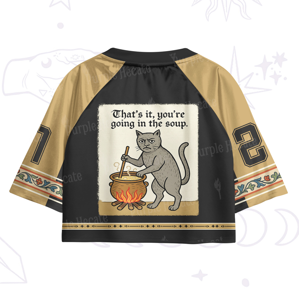 Purplehecate That's It You're Going in the Soup Crop Jersey Top