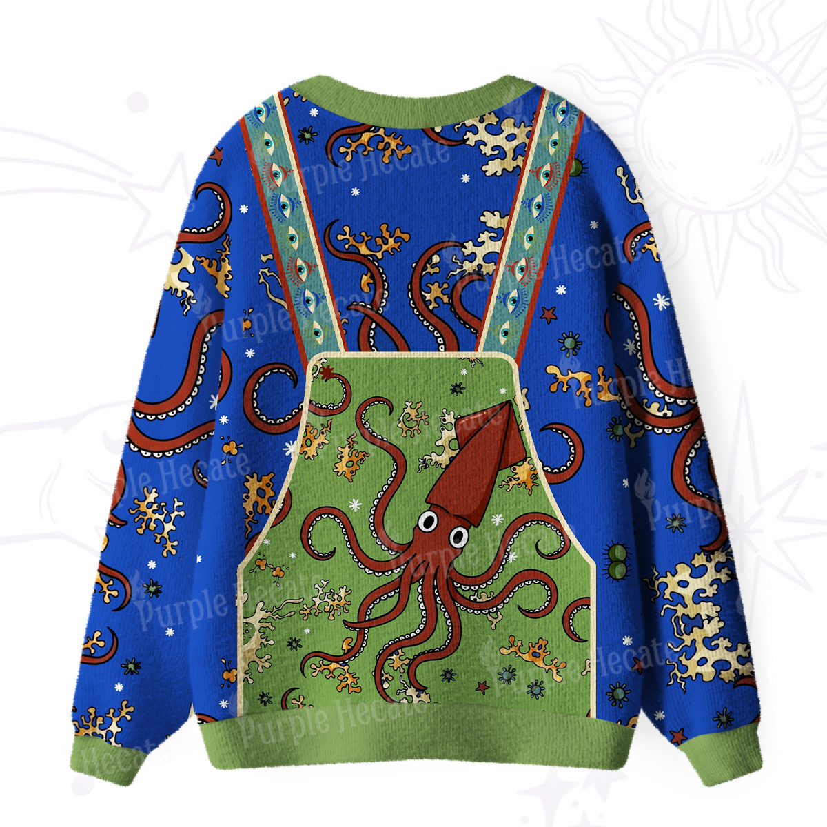 Purplehecate Deep Sea Dreamer Ugly Cardigan Sweaters