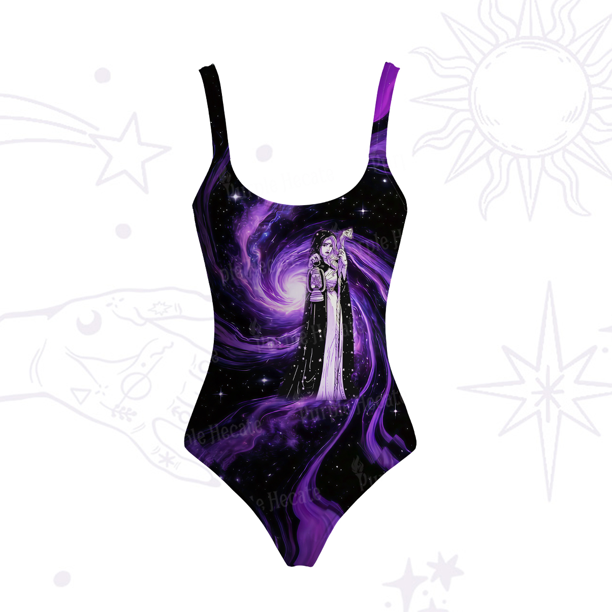 Purplehecate The Cosmic Guide Tank One Piece Swimsuit