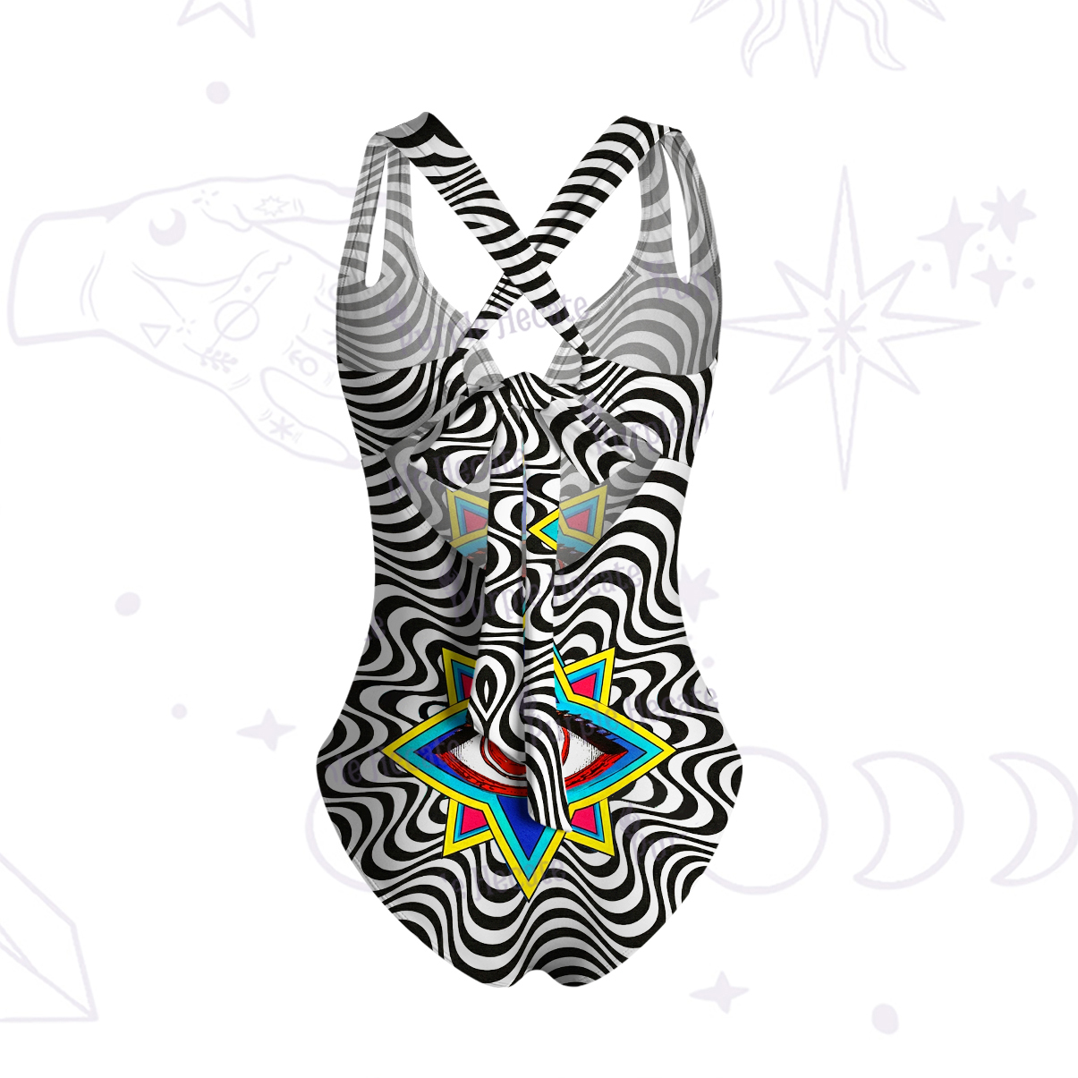 Purplehecate Psychedelic Eye Portal One-Piece Swimsuit