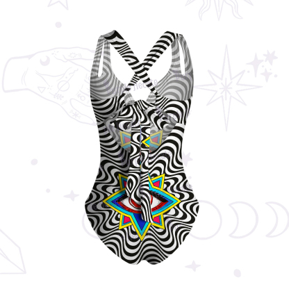 Purplehecate Psychedelic Eye Portal One-Piece Swimsuit