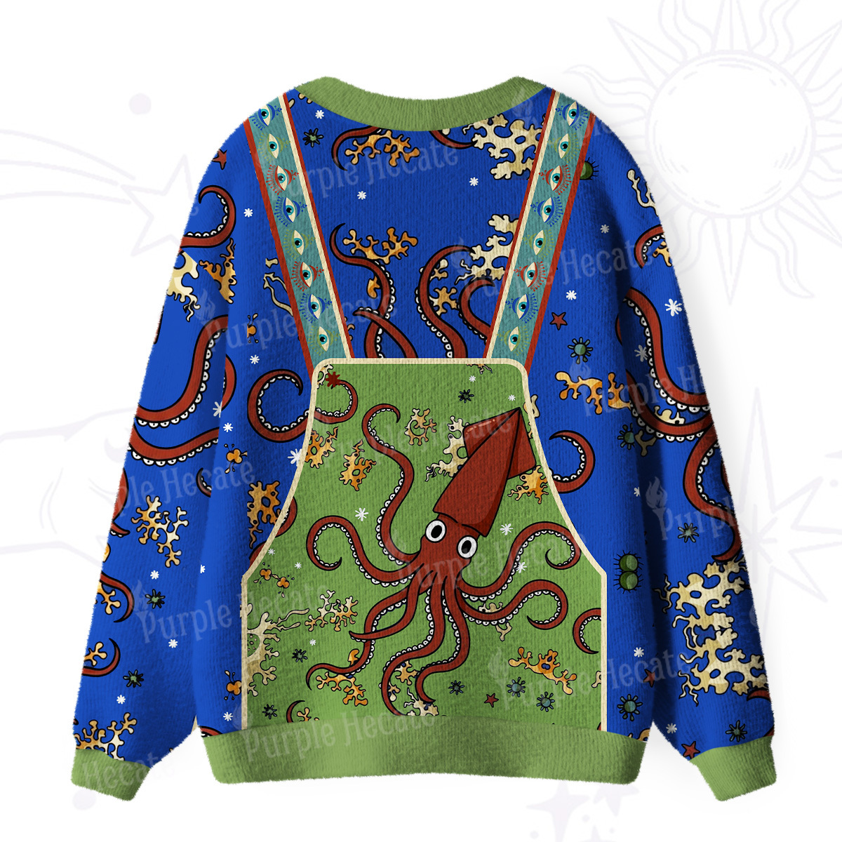 Purplehecate Deep Sea Dreamer Ugly Cardigan Sweaters