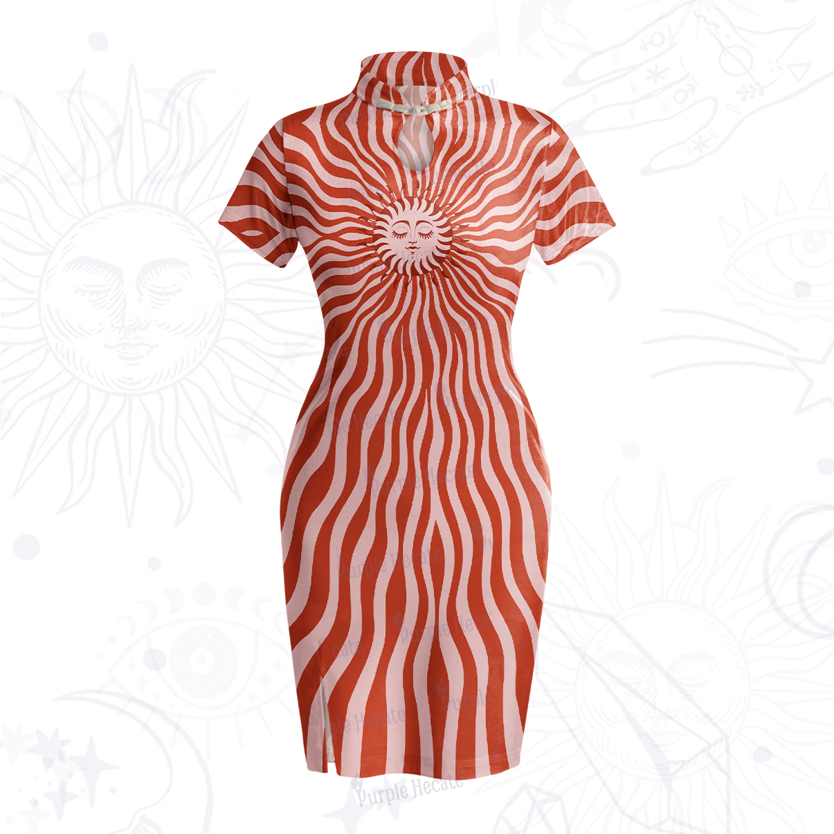 Purplehecate Radiance of the Sun Velvet Bodycon Dress
