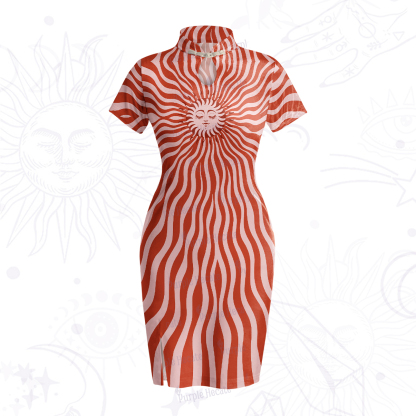 Purplehecate Radiance of the Sun Velvet Bodycon Dress