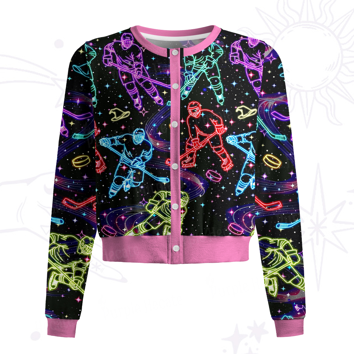 Purplehecate Neon Night Hockey Knit Cardigan