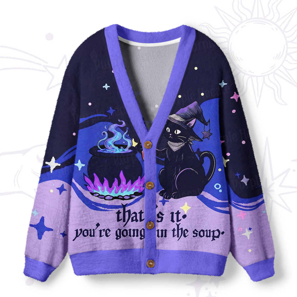  Purplehecate That's It You're Going In The Soup Ugly Cardigan Sweaters