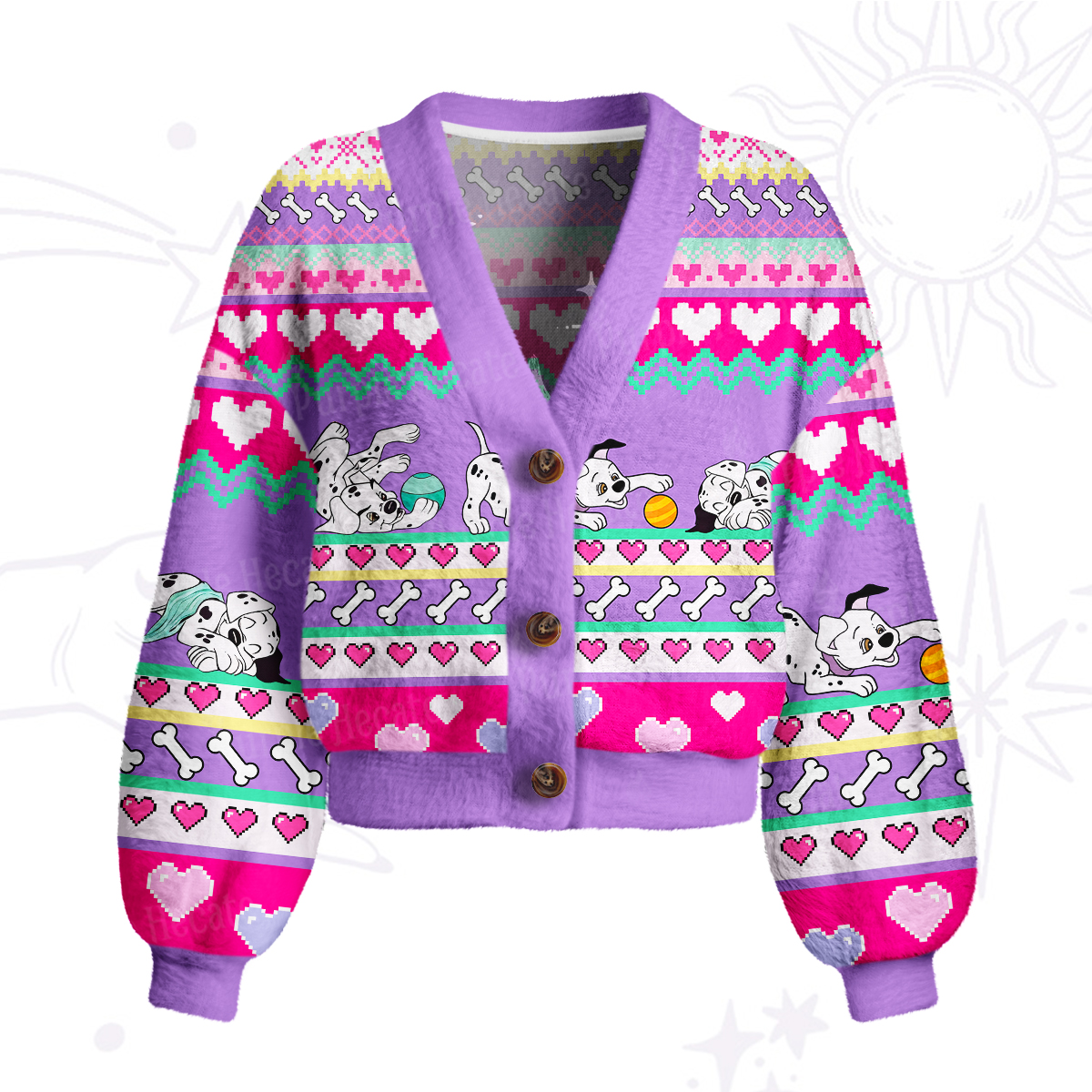 Purplehecate Dalmatian Playtime Cardigan Sweaters