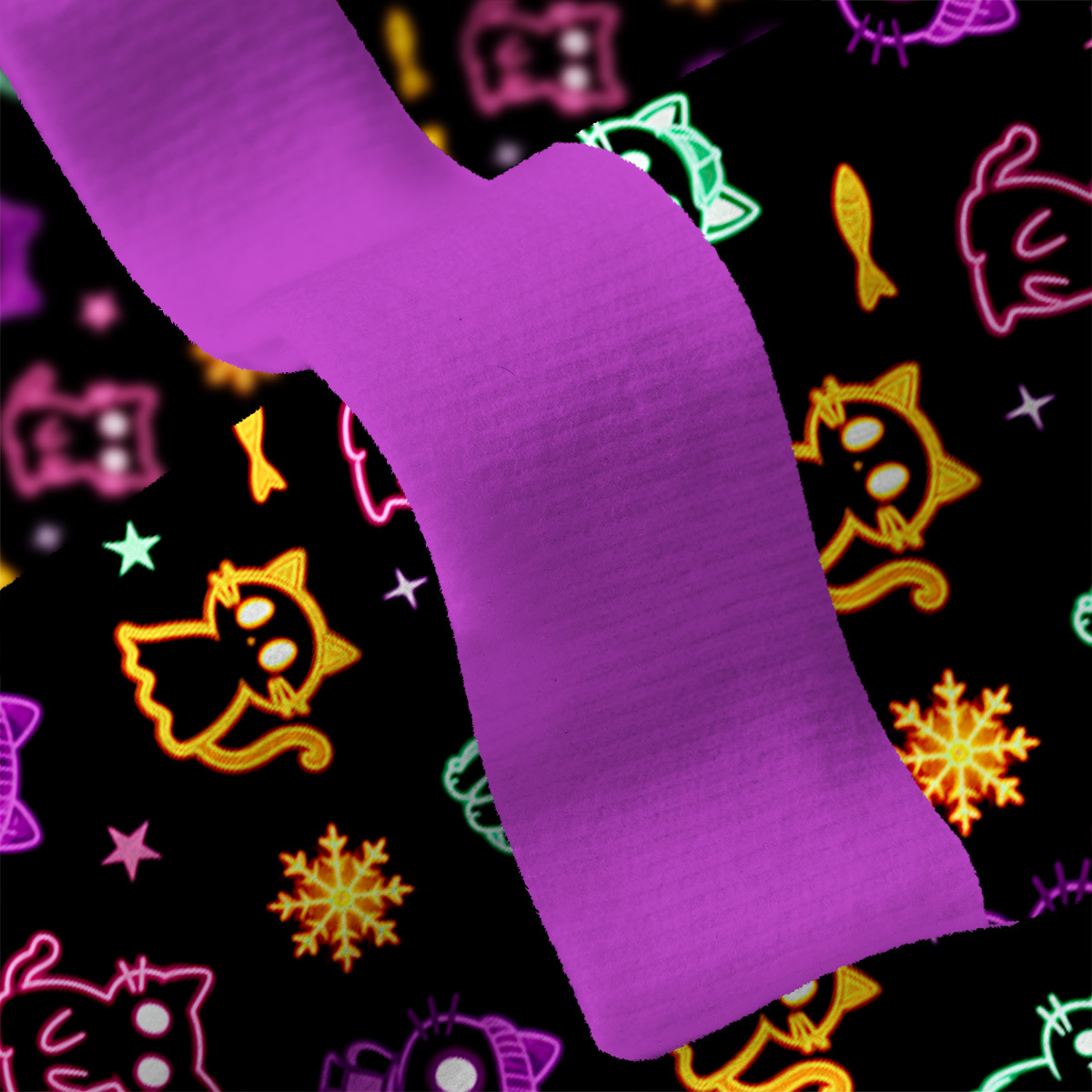 Purplehecate Neon Cat Party Ugly Cardigan Sweaters