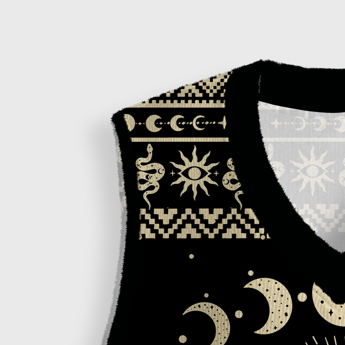 Purplehecate Snake And Moon Phase Comfort Ugly Sweater Vest