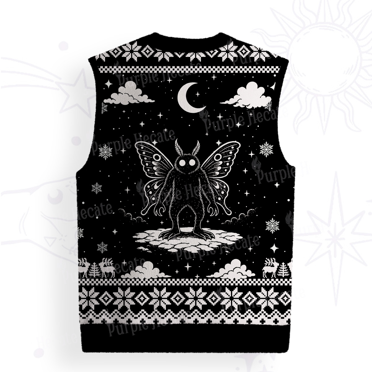 Purplehecate Dark Moth Ugly Sweater Vest
