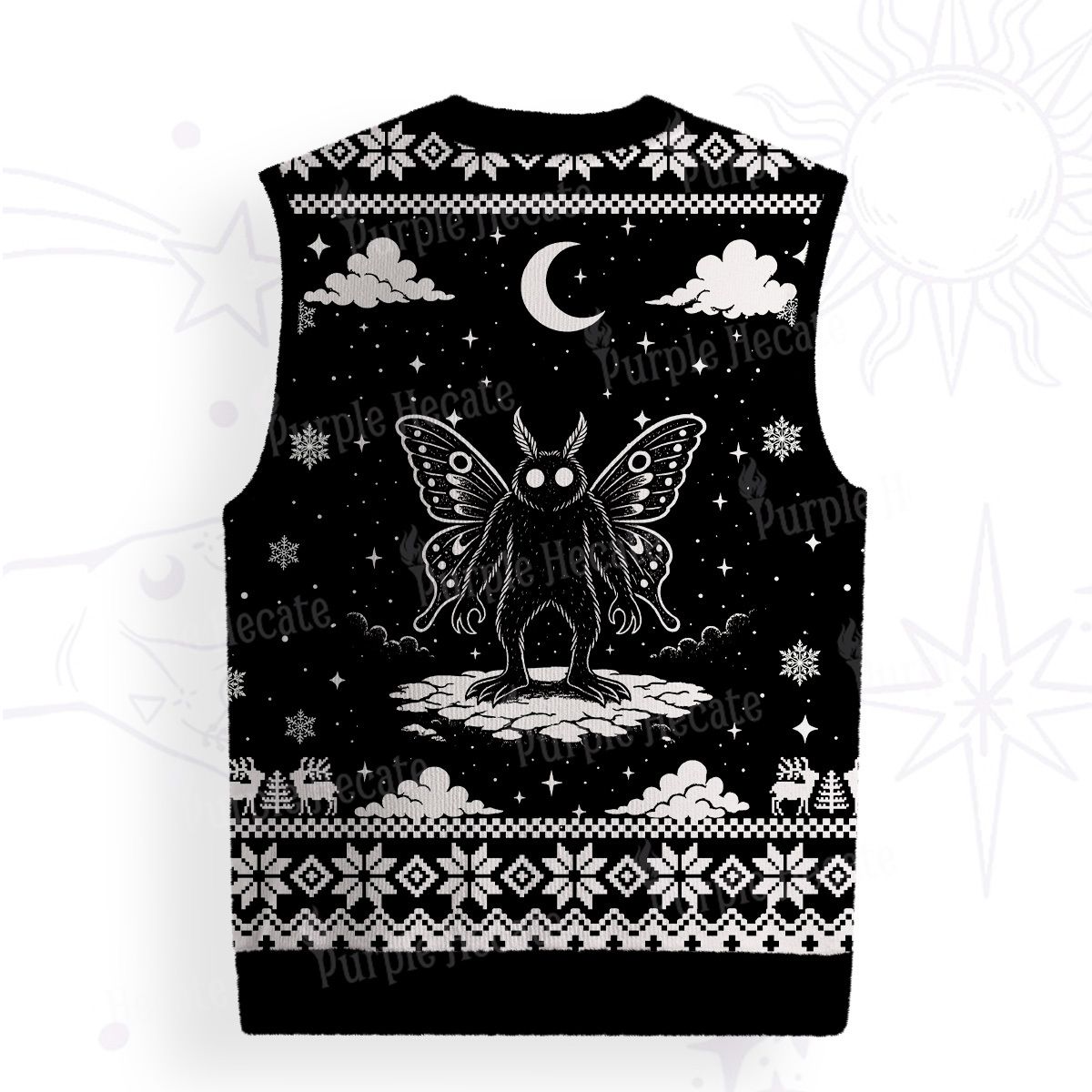 Purplehecate Dark Moth Ugly Sweater Vest