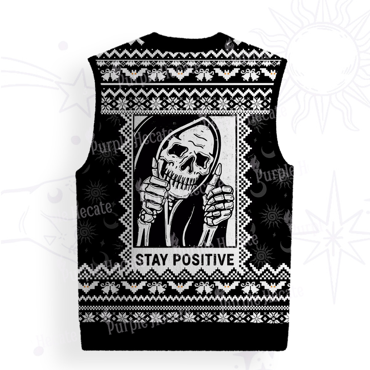 Purplehecate Stay Positive Ugly Sweater Vest