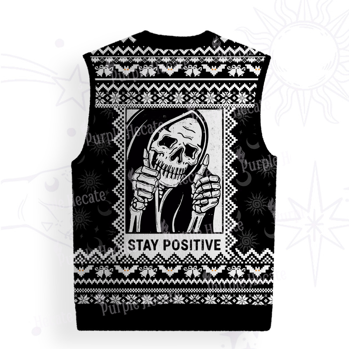 Purplehecate Stay Positive Ugly Sweater Vest