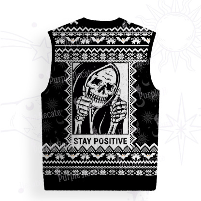 Purplehecate Stay Positive Ugly Sweater Vest