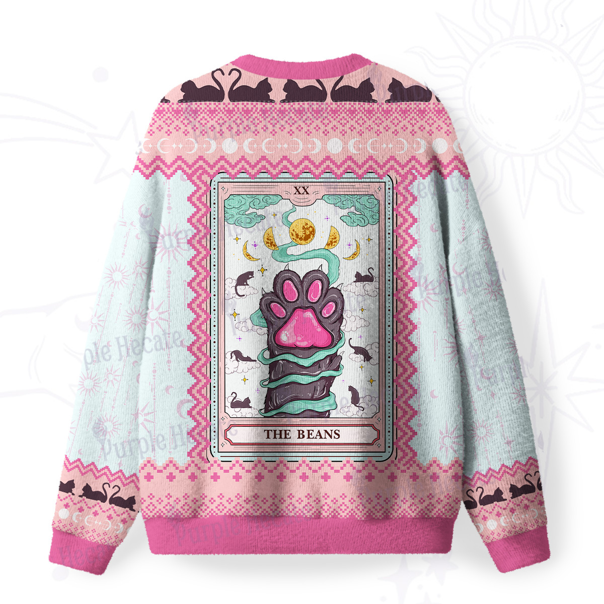 [Copy]Purplehecate Everything Is Fine Christmas Fuzzy Ugly Sweatshirt