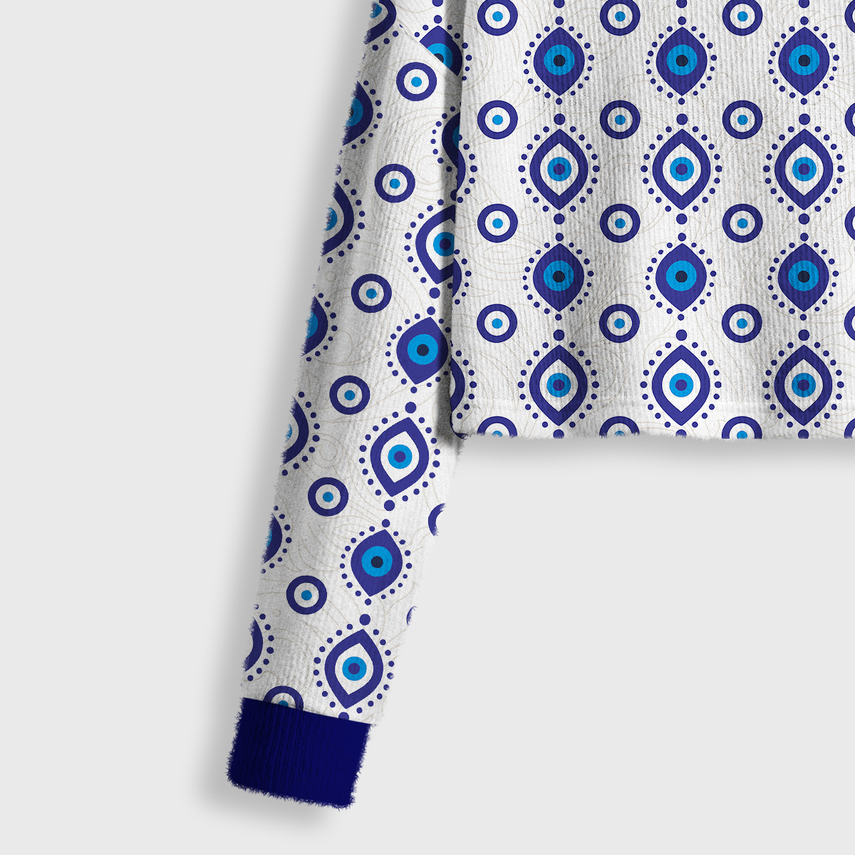 Purplehecate Evil Eye Protection Crop Fuzzy Ugly Sweatshirt