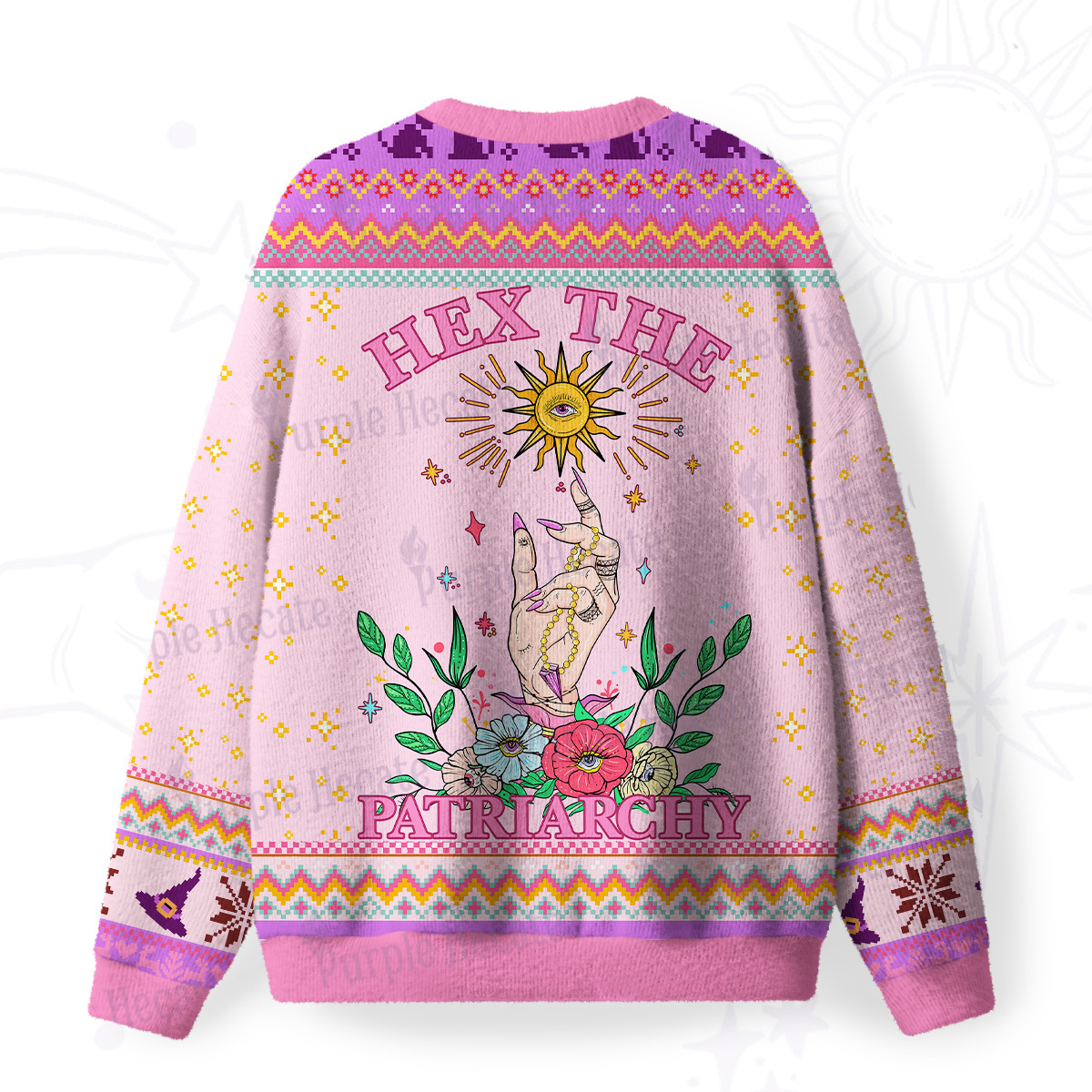 Purplehecate Hex The Patriarchy Witchy Fuzzy Ugly Sweatshirt