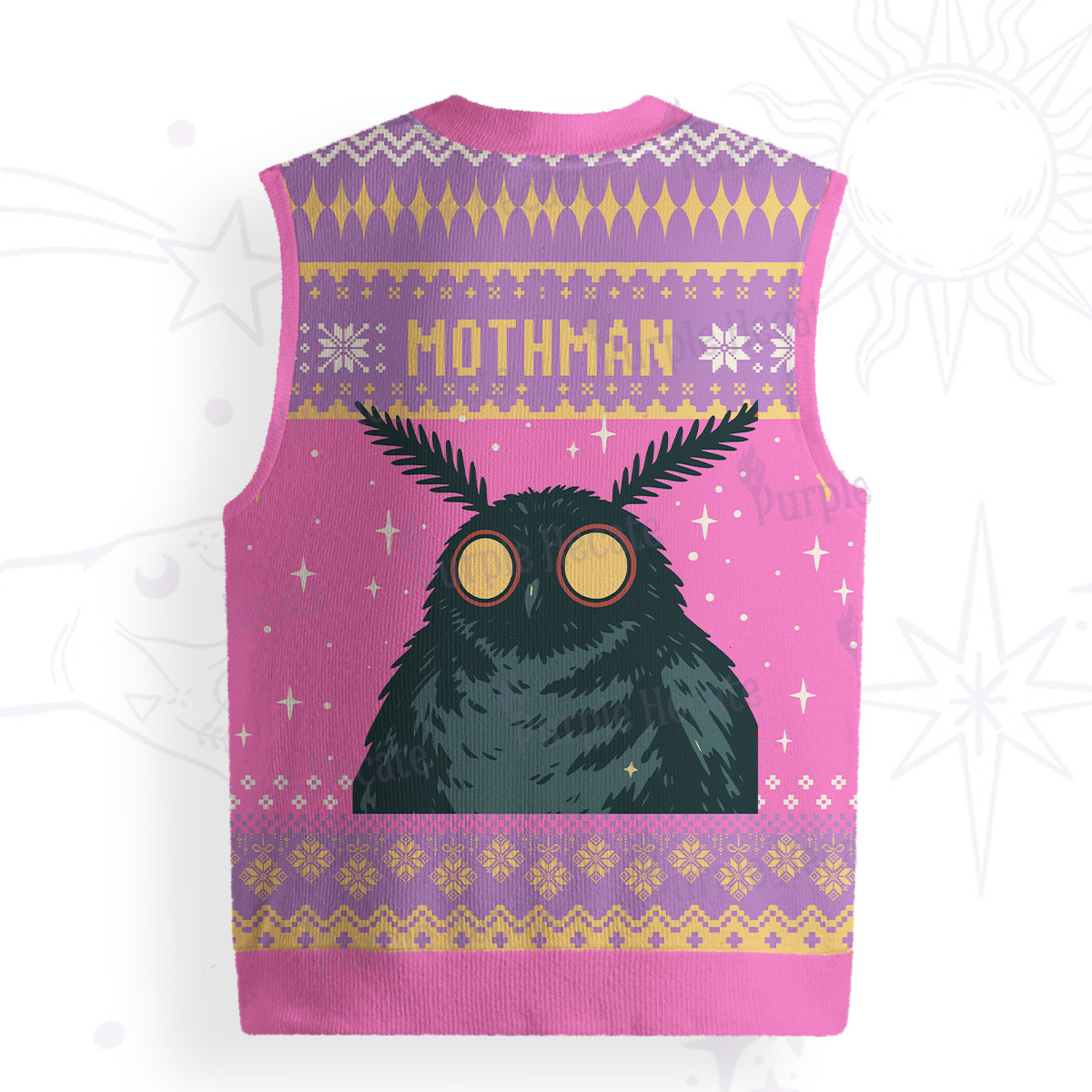 Purplehecate Mothman Eating Soup Ugly Sweater Vest