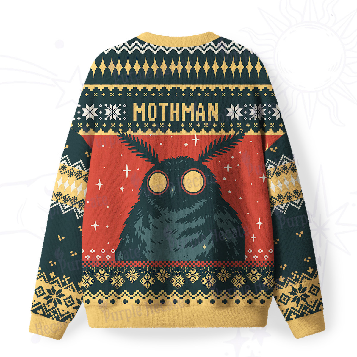 Purplehecate Mothman Eating Soup Fuzzy Ugly Sweatshirt