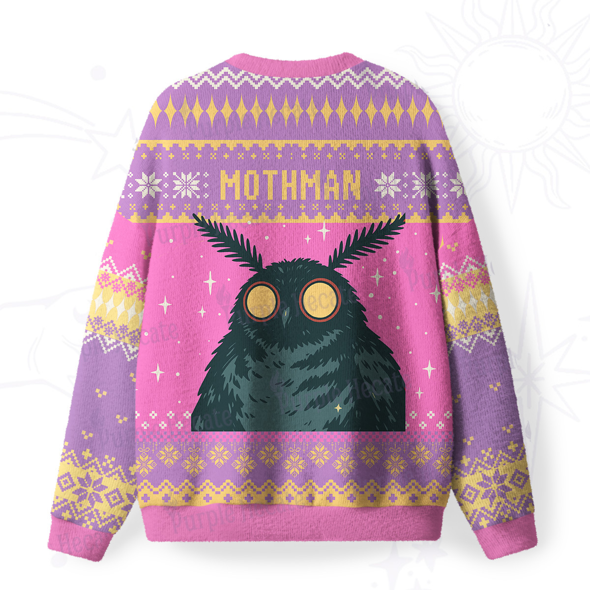 Purplehecate Mothman Eating Soup Fuzzy Ugly Sweatshirt