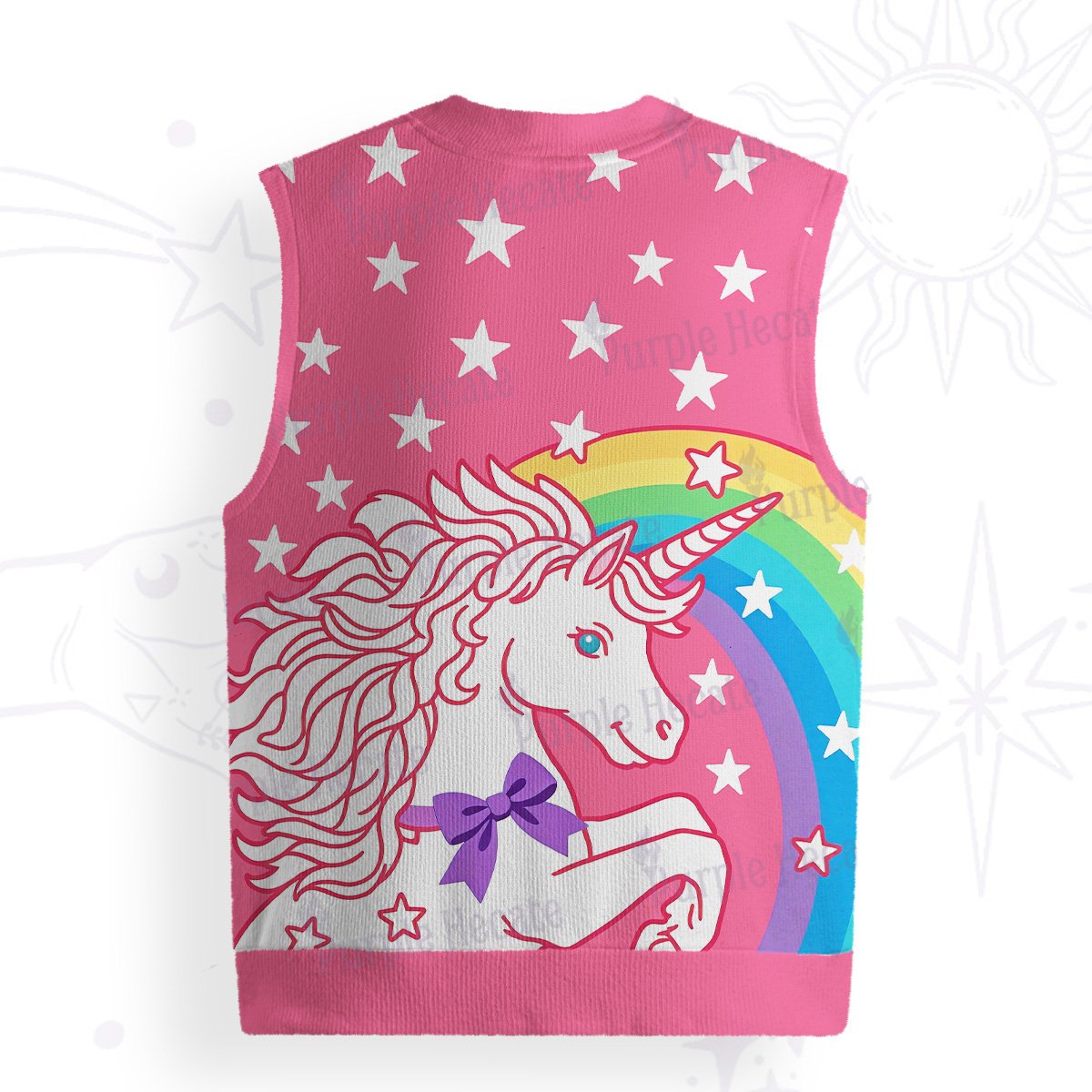 Purplehecate Dreamy Rainbow Unicorn Ugly Sweater Vest