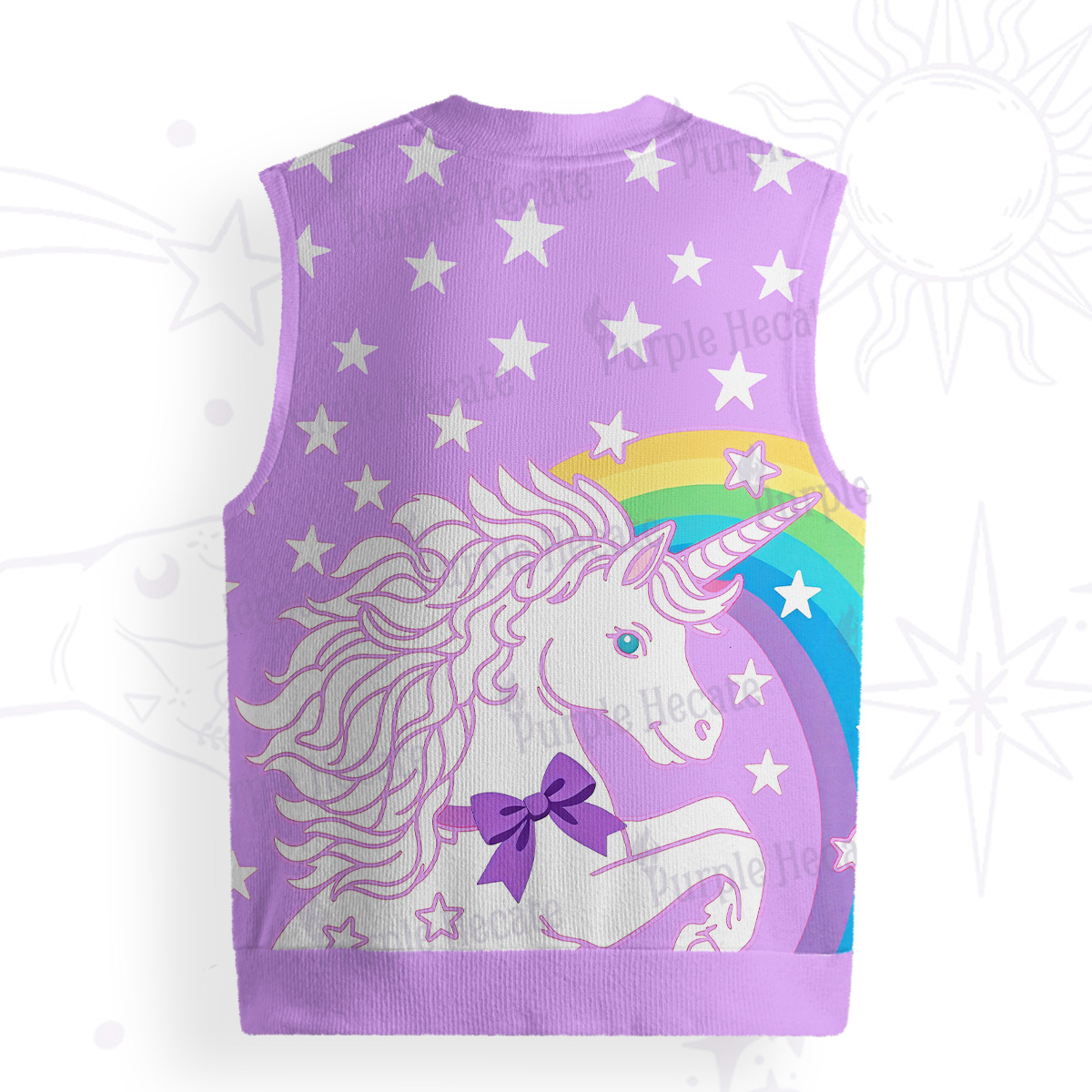 Purplehecate Dreamy Rainbow Unicorn Ugly Sweater Vest