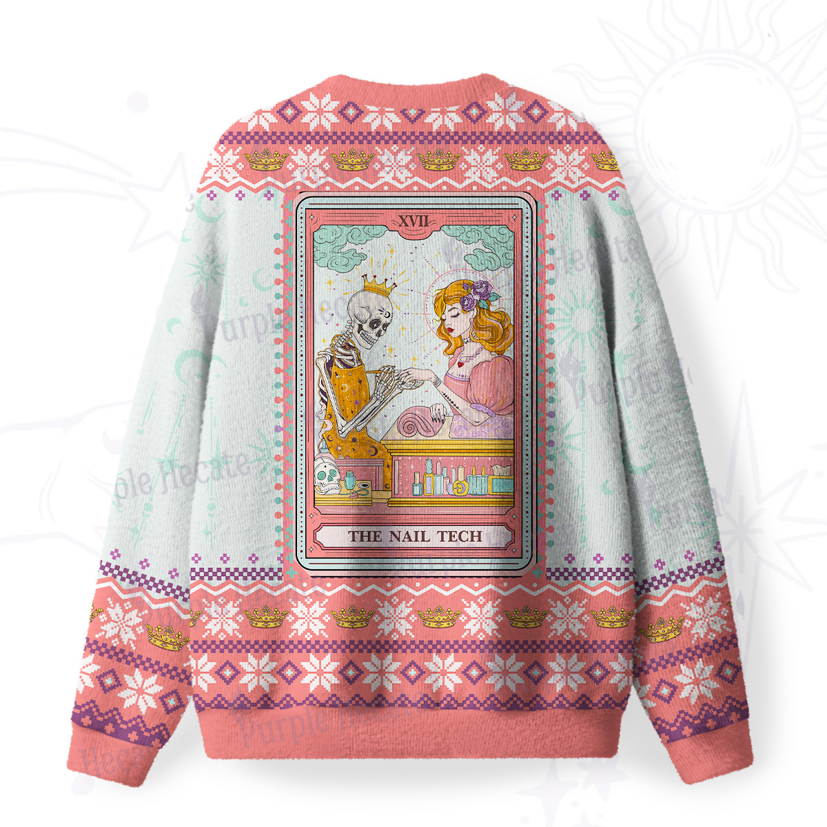 Purplehecate The Nail Tech Life Tarot Fuzzy Ugly Sweatshirt