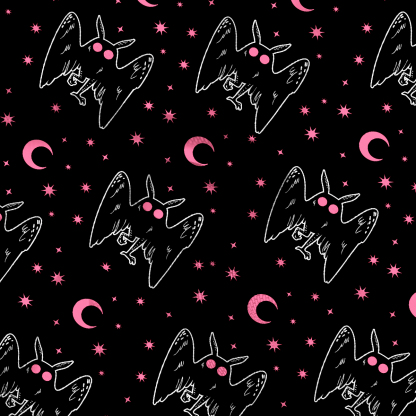 Purplehecate Witchy Mothman Night Mesh Cover Up Dress