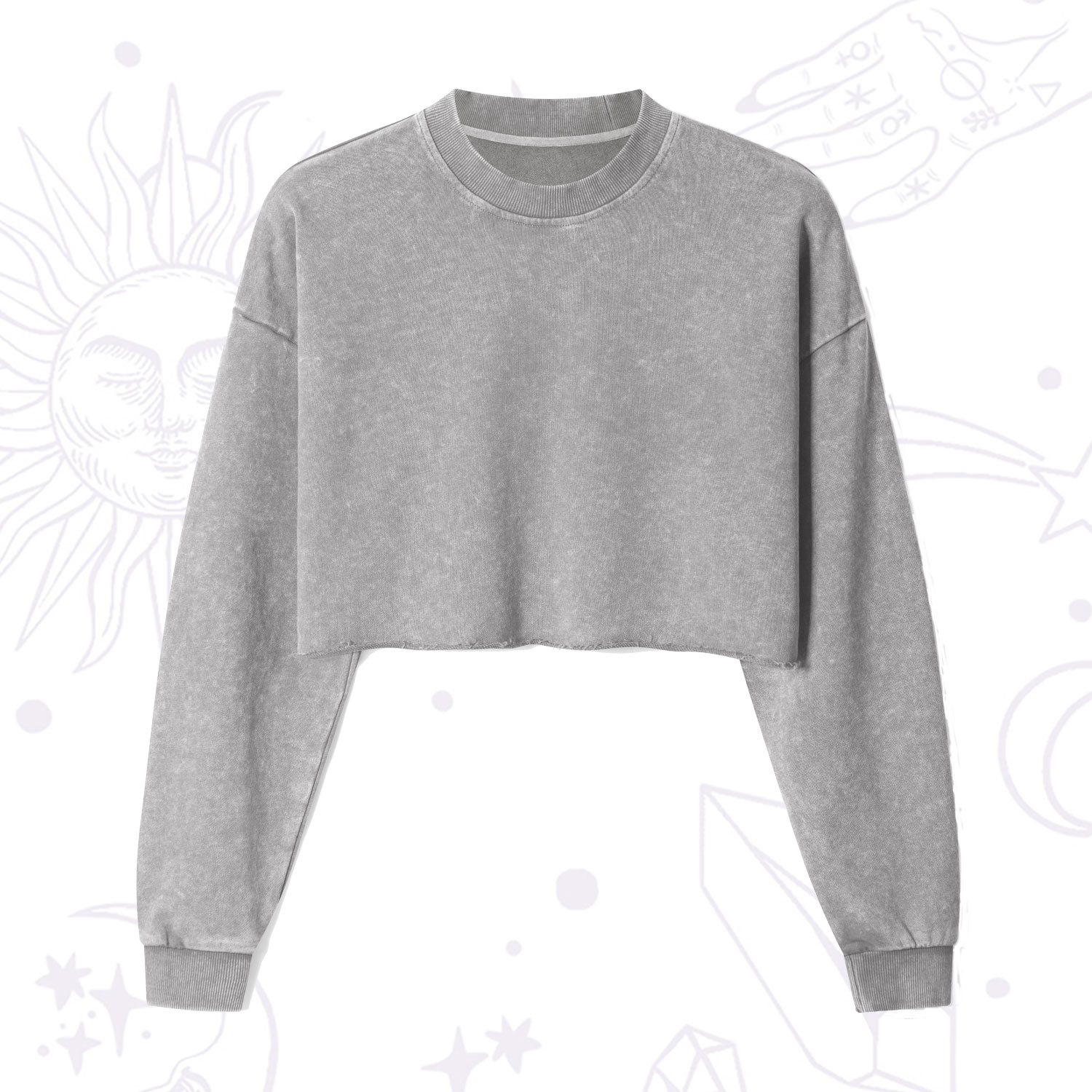 Purplehecate Cropped Washed Sweatshirt