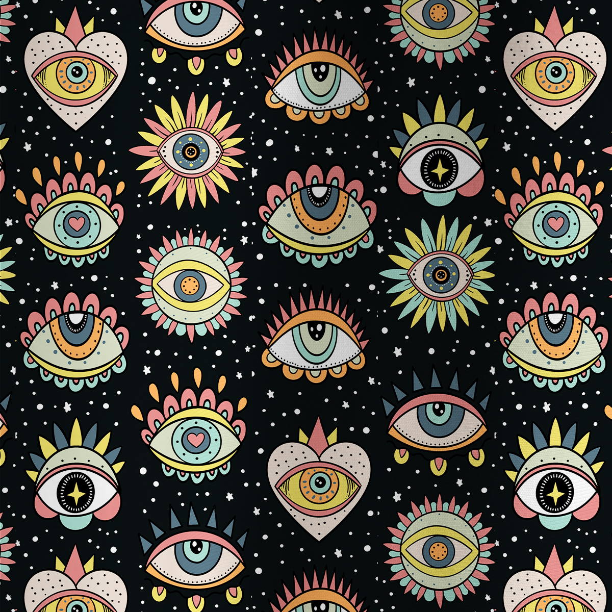 Purplehecate Evil Eye Pattern All Over Print T-Shirt