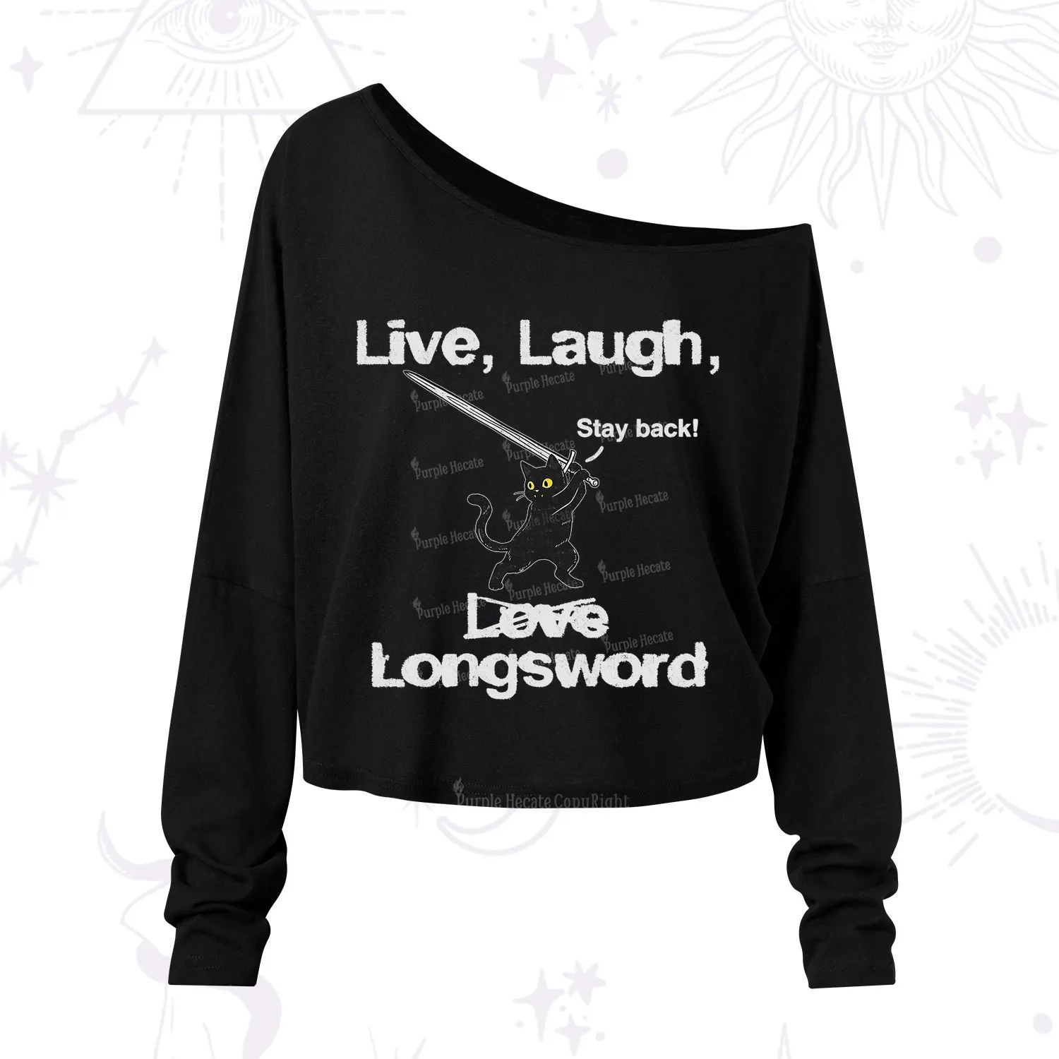 Purplehecate Live Laugh Love Longsword One Shoulder Long Sleeve Shirt